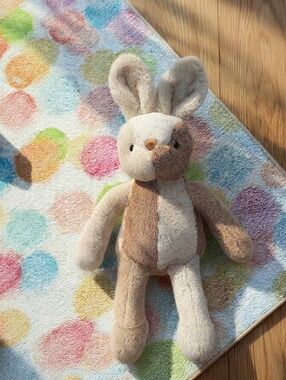 Large Color Block Bunny Plush, Tan Multicolor